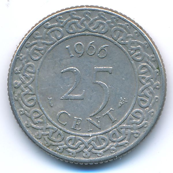 Суринам, 25 центов (1966 г.)