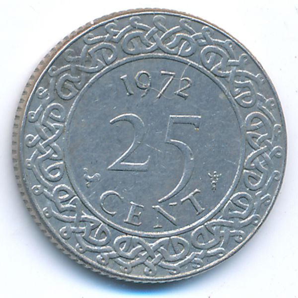 Суринам, 25 центов (1972 г.)