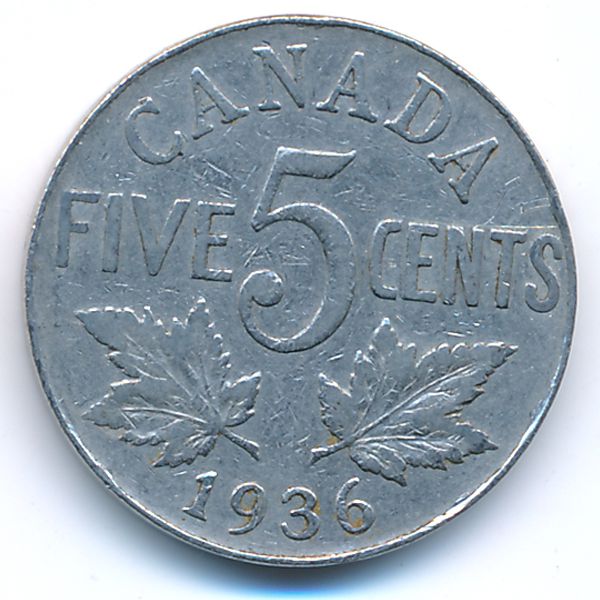 Канада, 5 центов (1936 г.)