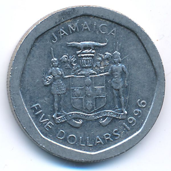 Ямайка, 5 долларов (1996 г.)