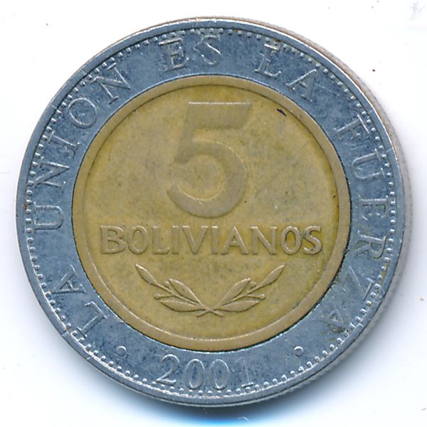 Боливия, 5 боливиано (2001 г.)