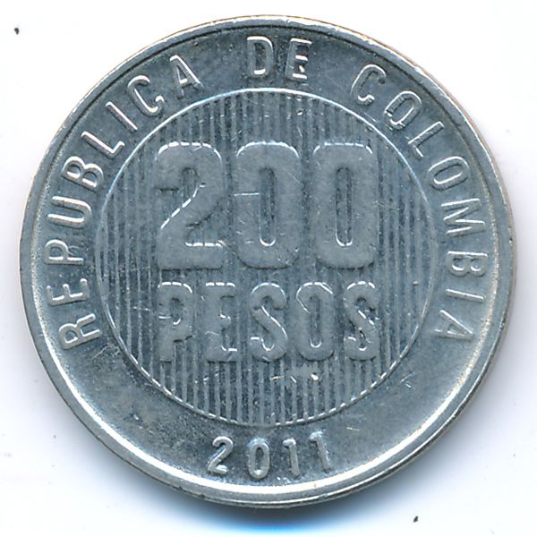 Колумбия, 200 песо (2011 г.)