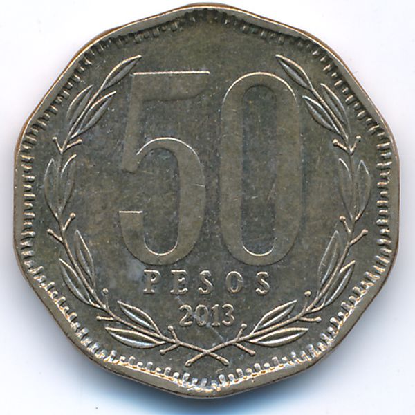 Чили, 50 песо (2013 г.)
