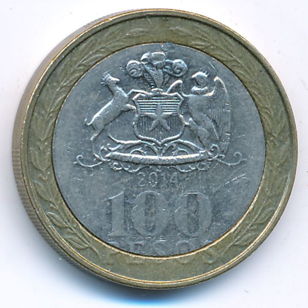 Чили, 100 песо (2014 г.)