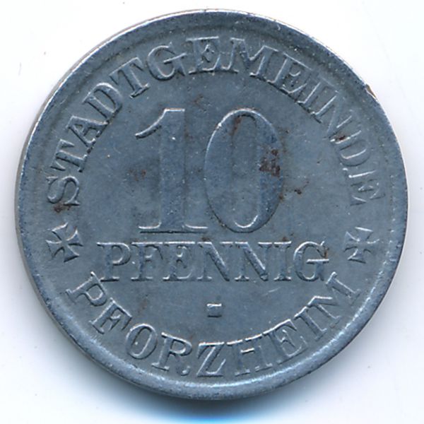 Пфорцгейм., 10 пфеннигов (1918 г.)