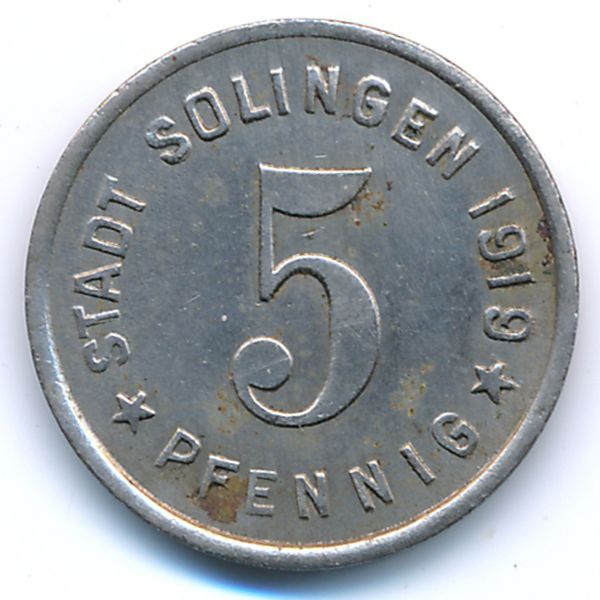 Золинген., 5 пфеннигов (1919 г.)