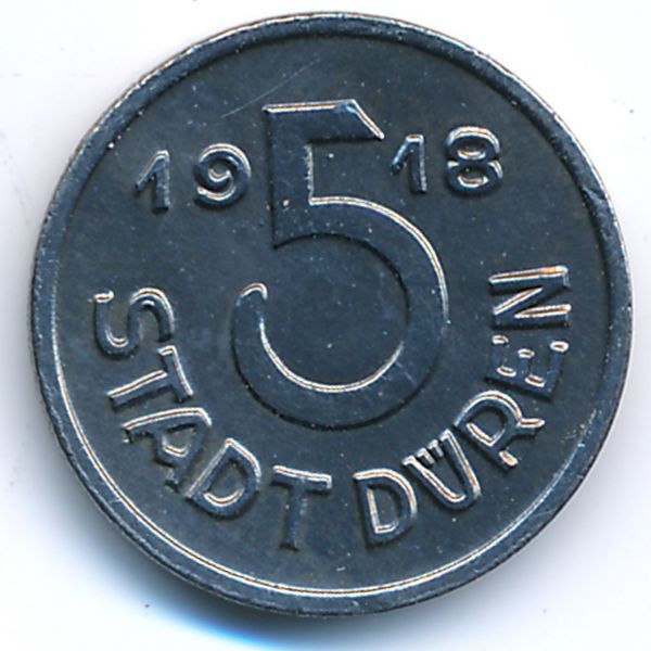 Дюрен., 5 пфеннигов (1918 г.)