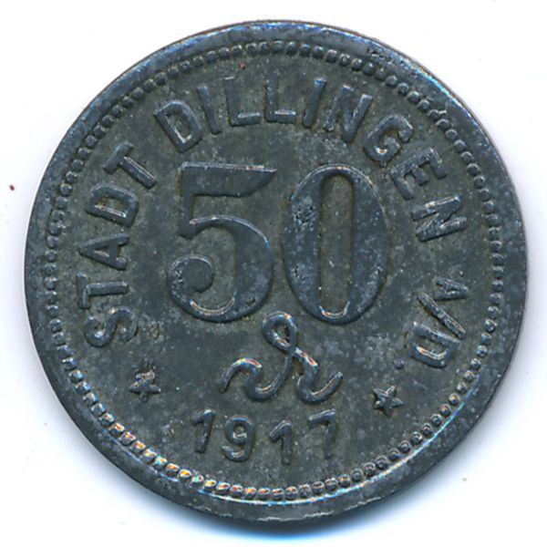 Диллинген-на-Дунае., 50 пфеннигов (1917 г.)