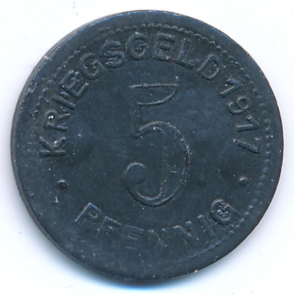 Эльберфельд., 5 пфеннигов (1917 г.)