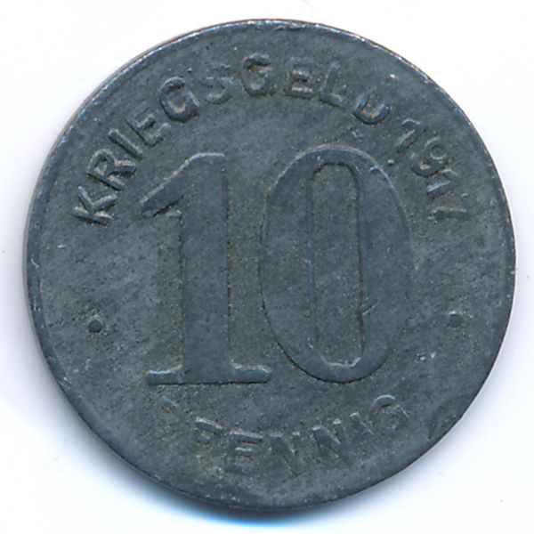 Эльберфельд., 10 пфеннигов (1917 г.)