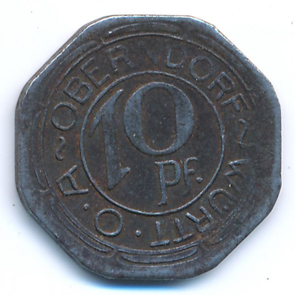 Оберндорф., 10 пфеннигов (1918 г.)