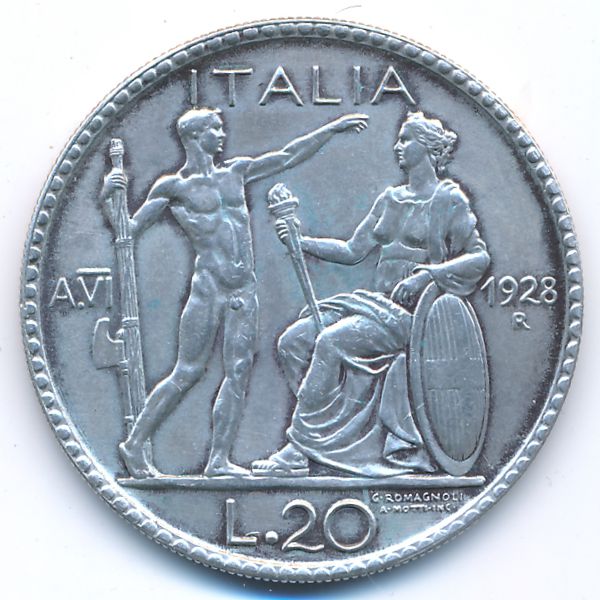 Италия, 20 лир (1928 г.)