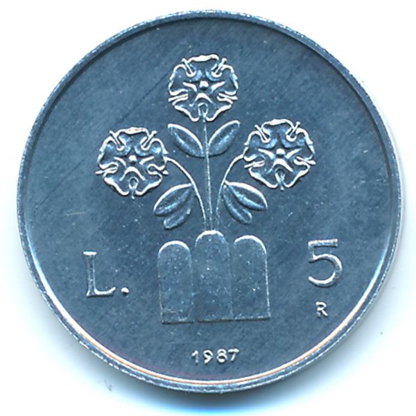 Сан-Марино, 5 лир (1987 г.)