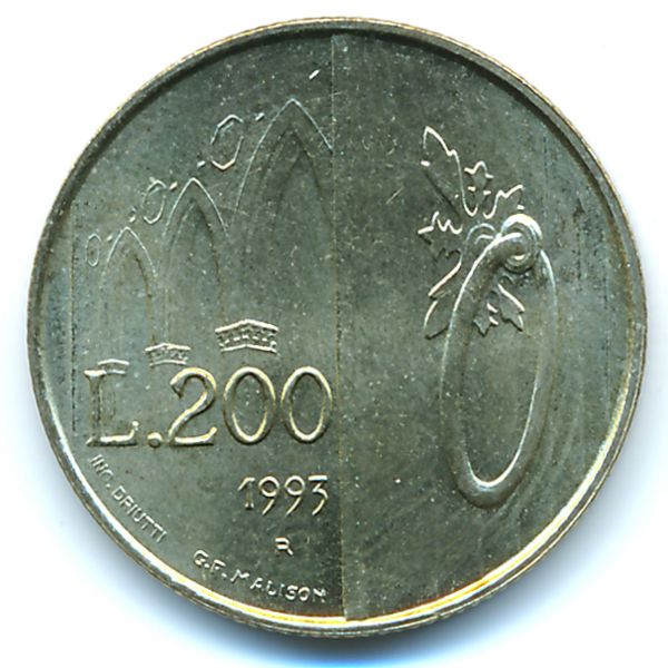Сан-Марино, 200 лир (1993 г.)