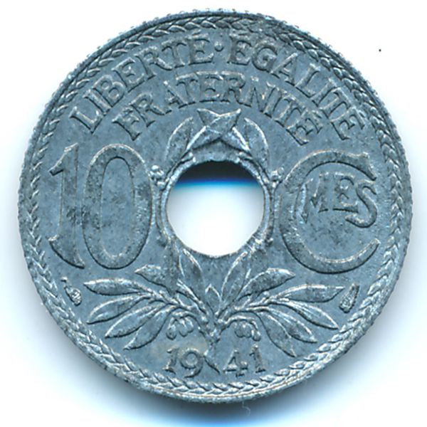 Франция, 10 сантимов (1941 г.)