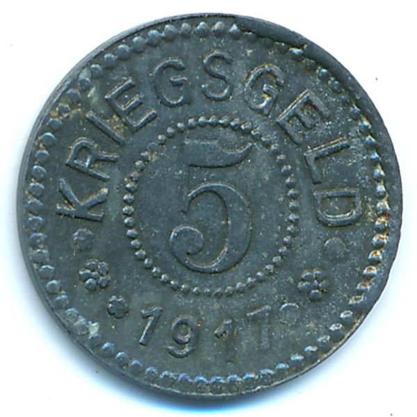 Бранденбург., 5 пфеннигов (1917 г.)