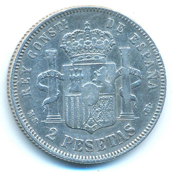 Испания, 2 песо песеты (1882 г.)