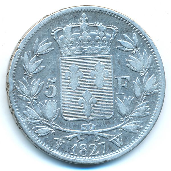 Франция, 5 франков (1827 г.)