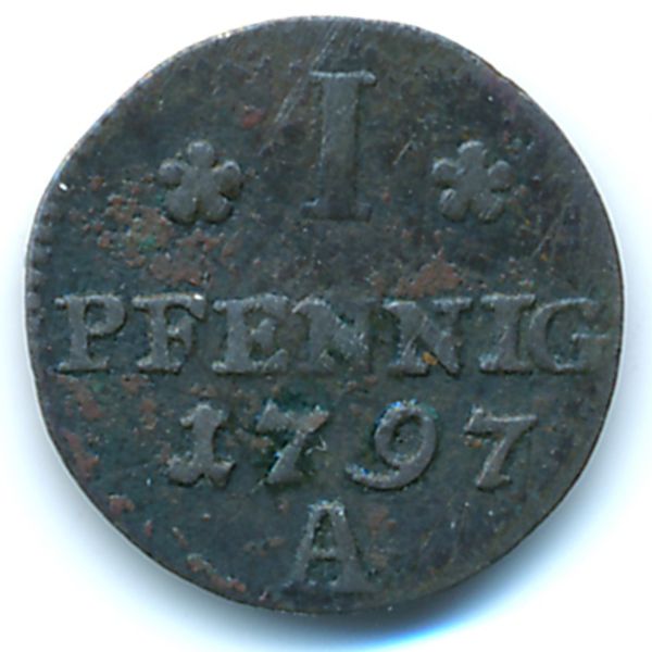 Пруссия, 1 пфенниг (1797 г.)