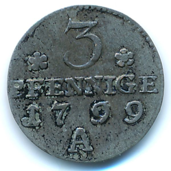 Пруссия, 3 пфеннига (1799 г.)