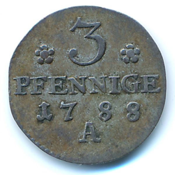 Пруссия, 3 пфеннига (1788 г.)
