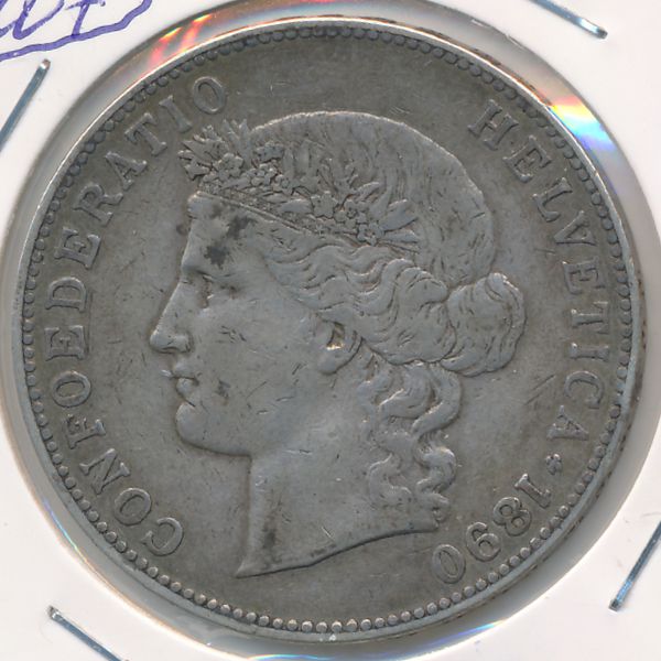Швейцария, 5 франков (1890 г.)