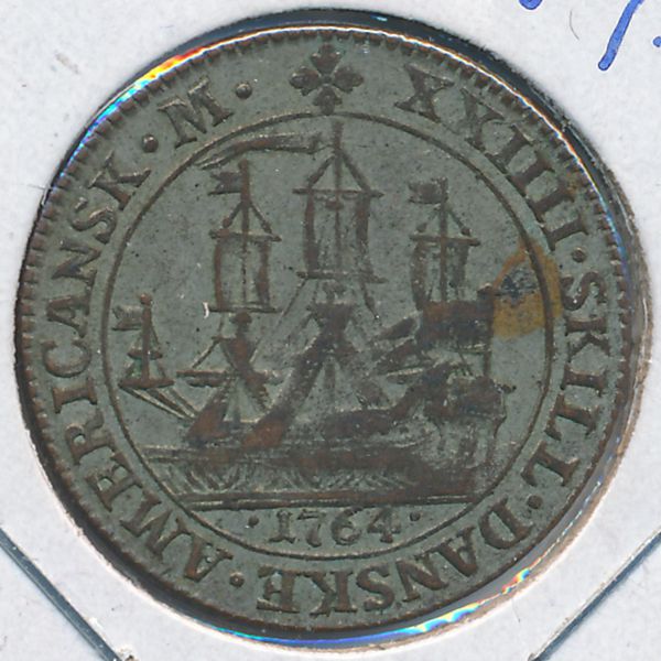 Датская Западная Индия, 24 скиллинга (1764 г.)