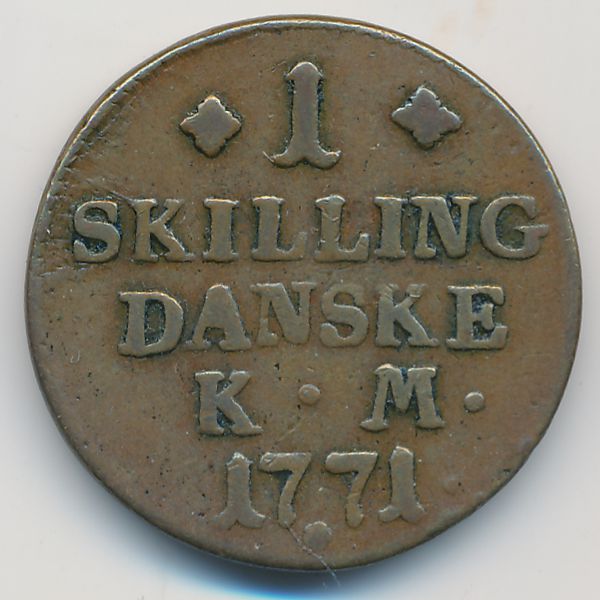 Дания, 1 скиллинг (1771 г.)