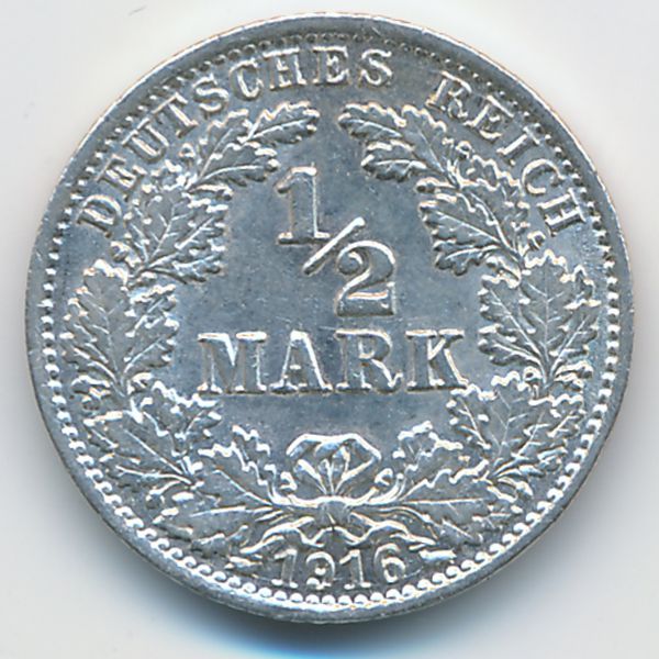 Германия, 1/2 марки (1916 г.)