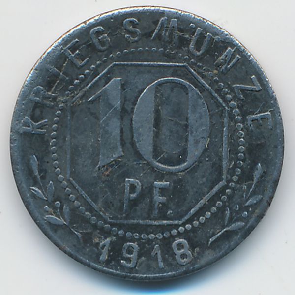 Вельцхайм., 10 пфеннигов (1918 г.)
