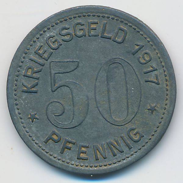 Вальд., 50 пфеннигов (1918 г.)