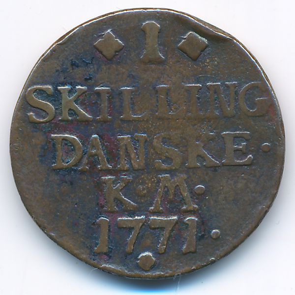 Дания, 1 скиллинг (1771 г.)