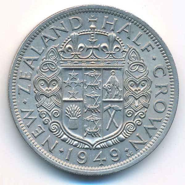 Новая Зеландия, 1/2 кроны (1949 г.)