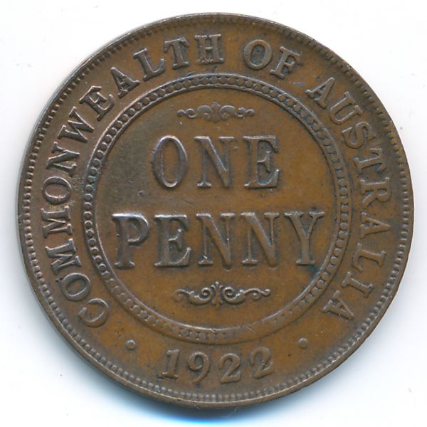 Австралия, 1 пенни (1922 г.)