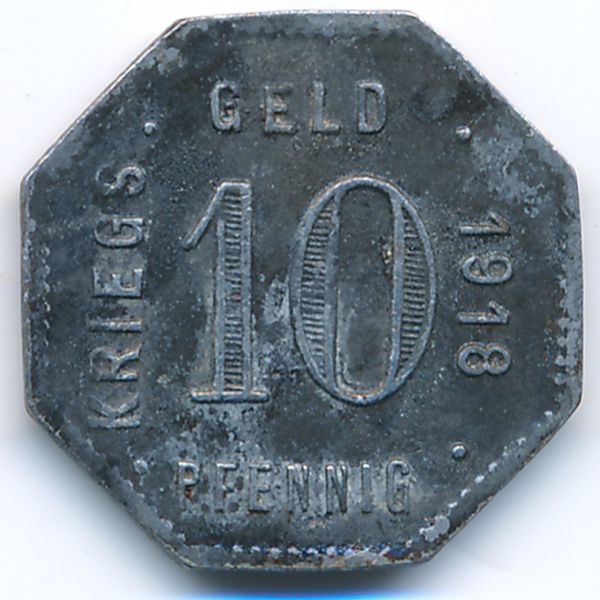 Менген., 10 пфеннигов (1918 г.)