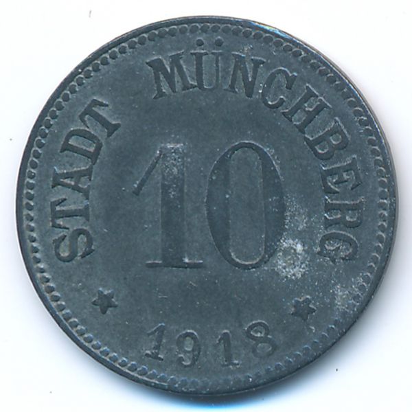 Мюнхберг., 10 пфеннигов (1918 г.)