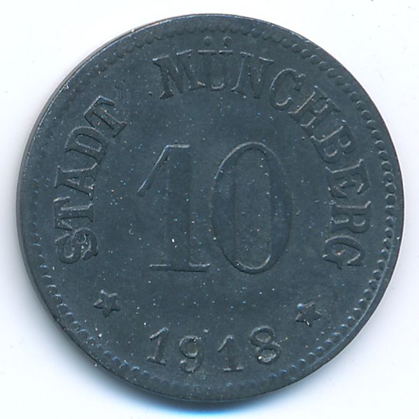Мюнхберг., 10 пфеннигов (1918 г.)