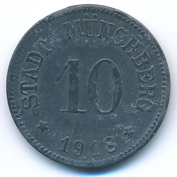 Мюнхберг., 10 пфеннигов (1918 г.)