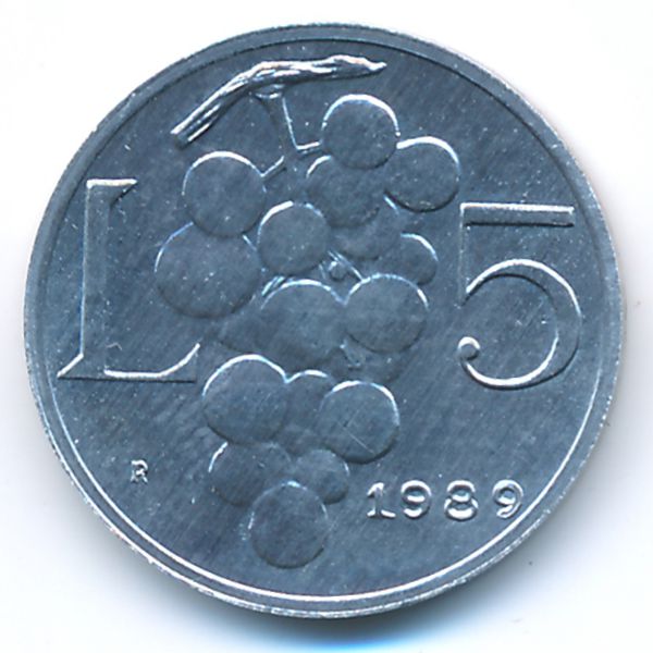 Сан-Марино, 5 лир (1989 г.)