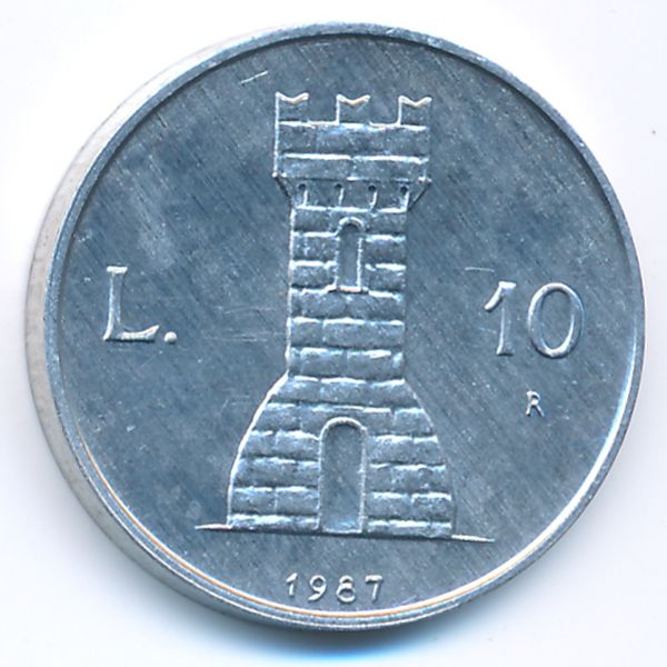 Сан-Марино, 10 лир (1987 г.)