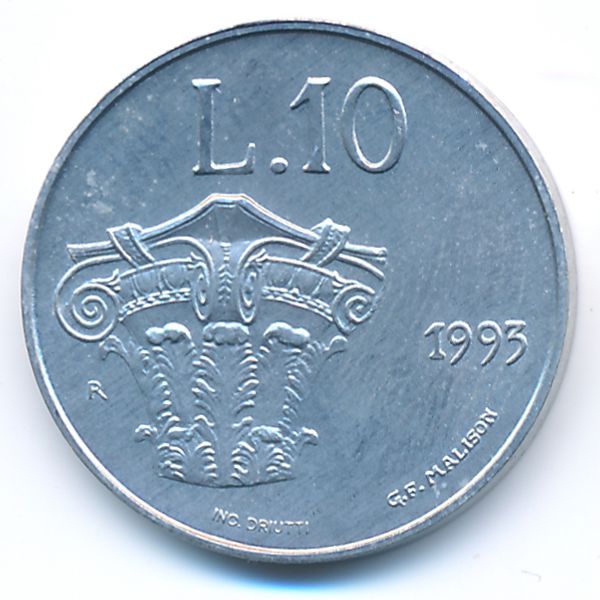 Сан-Марино, 10 лир (1993 г.)