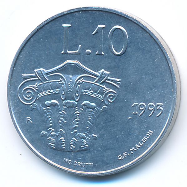 Сан-Марино, 10 лир (1993 г.)