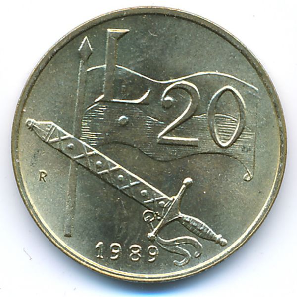 Сан-Марино, 20 лир (1989 г.)