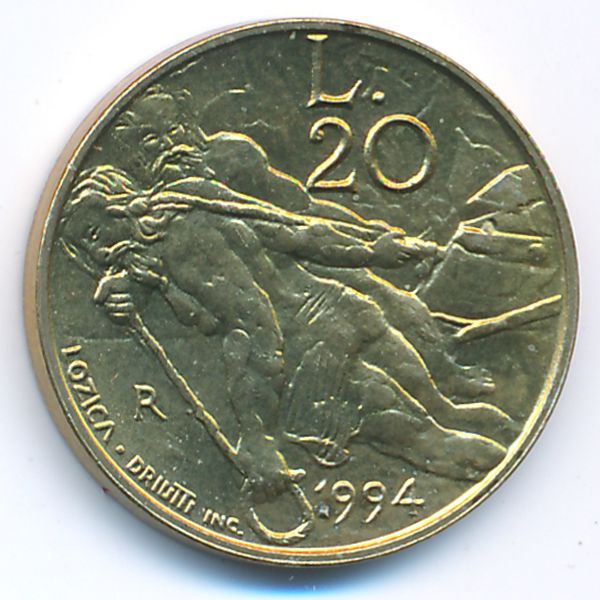 Сан-Марино, 20 лир (1994 г.)