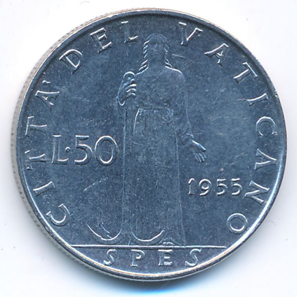 Ватикан, 50 лир (1955 г.)