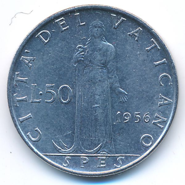 Ватикан, 50 лир (1956 г.)