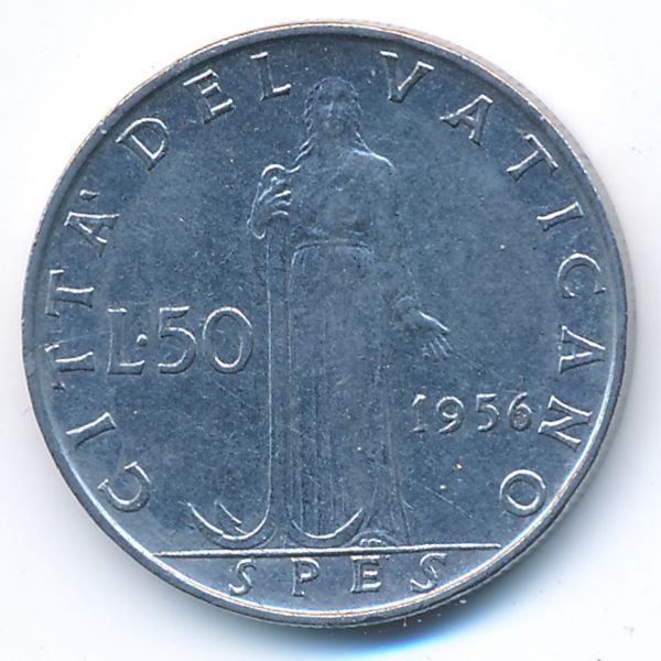 Ватикан, 50 лир (1956 г.)