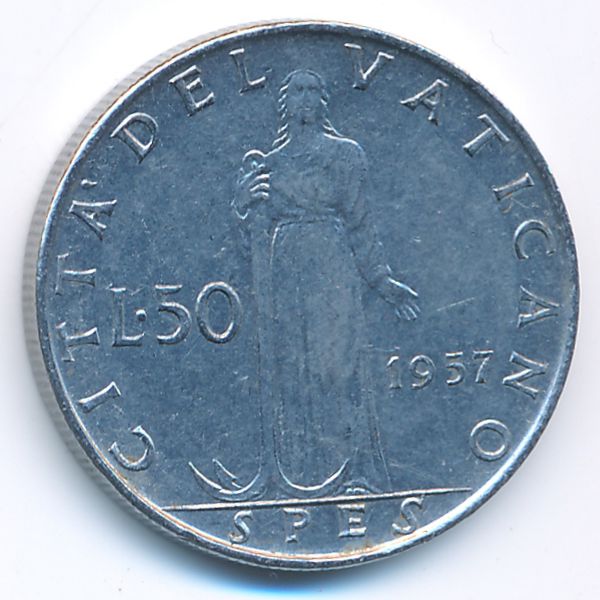 Ватикан, 50 лир (1957 г.)