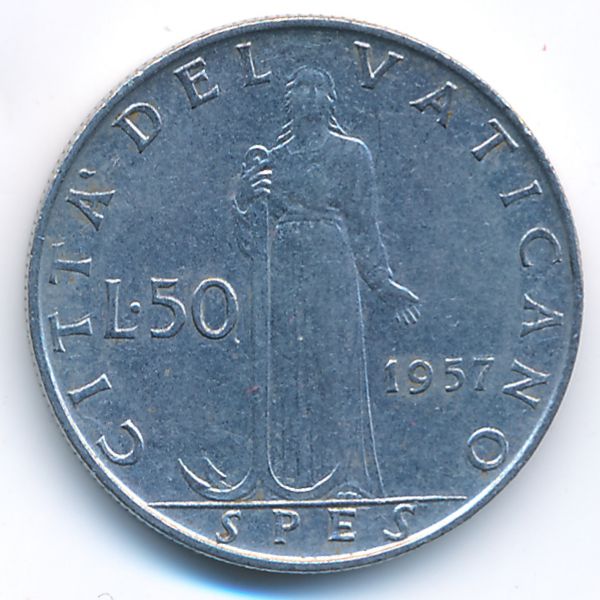 Ватикан, 50 лир (1957 г.)