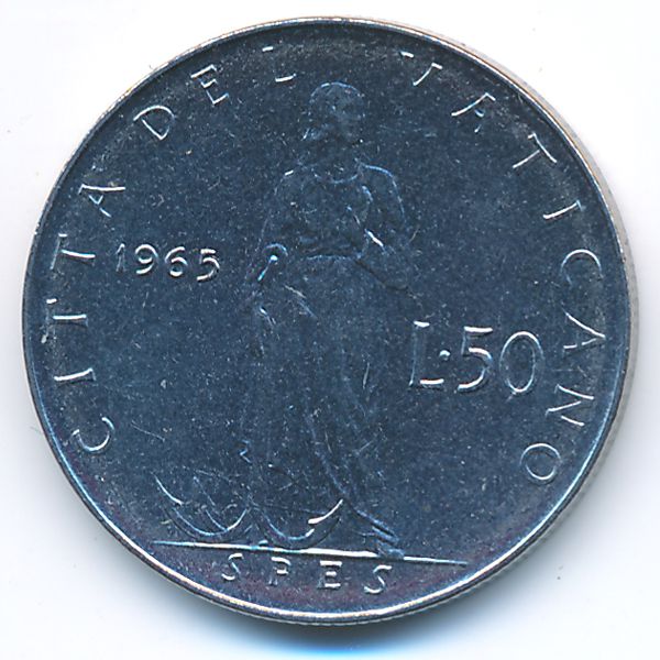 Ватикан, 50 лир (1965 г.)